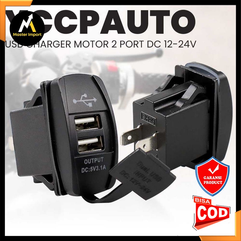 YCCPAUTO USB Charger Motor 2 Port DC 12-24V - CJ-L040 - HOBI