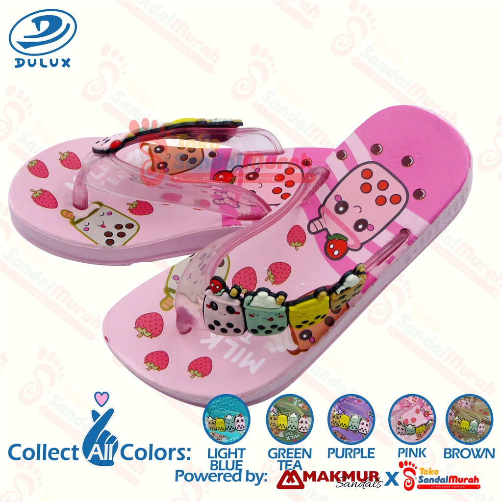 Toko Sendal Murah - Sandal Anak Perempuan Motif Boba Uk 30 - 35 / Sandal Anak Terbaru / Sandal Anak Perempuan Nyaman / Sandal Jepit Anak Lucu [Toko Sendal Murah Kids 02 M 393 C BB]