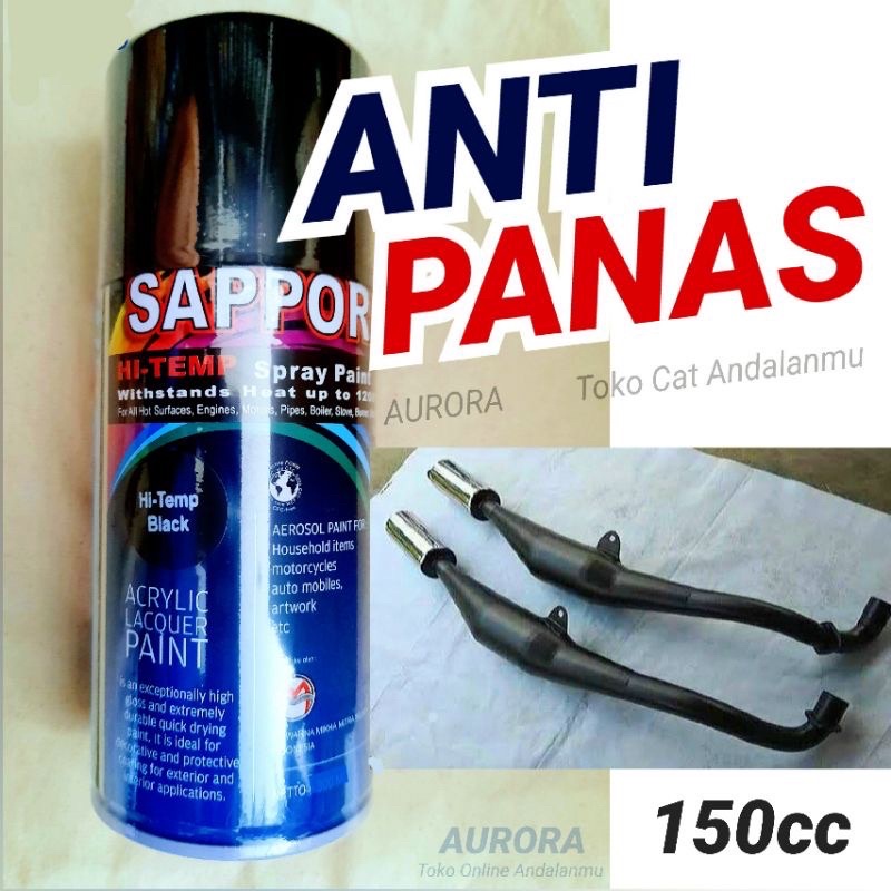 Jual Sapporo Hi Temp Black ANTI PANAS Pilok Hitam Doff untuk Knalpot