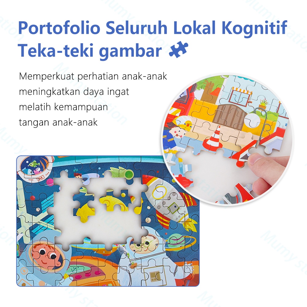 Mumystation Puzzle kayu kotak besi/Puzzle kaleng 60pcs / wooden puzzle