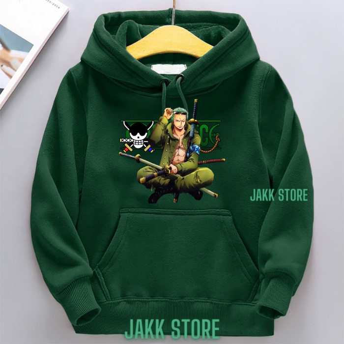 Sweater Hoodie Anak Laki Laki RORONOA ZORO ONE PIECE Keren/Hodie Anak Anak Terbaru Usia 2-13 Tahun