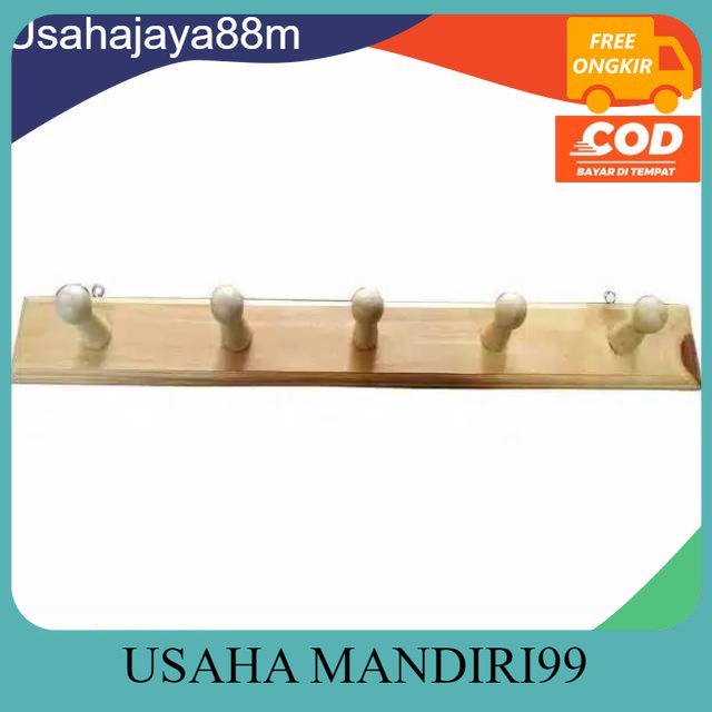 Terlaris Kapstok baju kayu kapstok baju unik gantungan baju kayu 5 kait