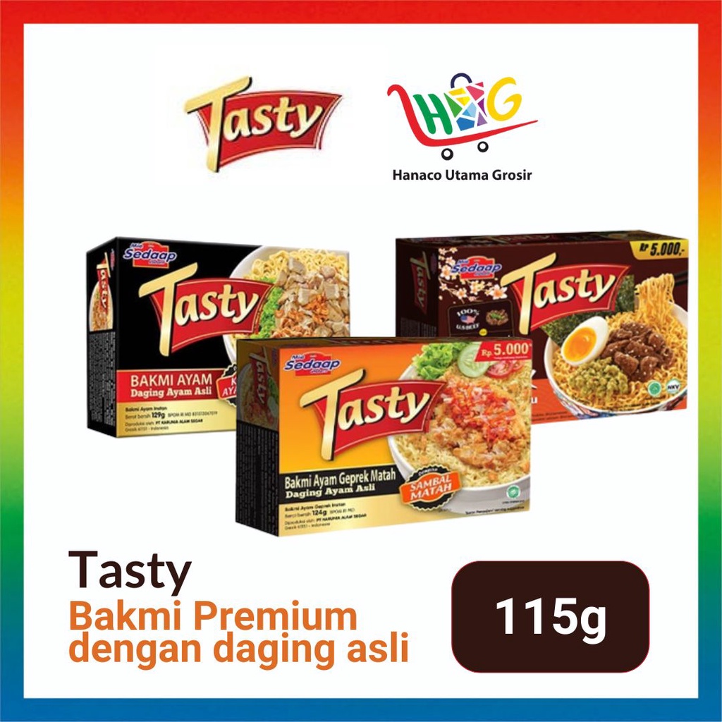 Mie Sedaap Tasty - Bakmi Premium Dengan Daging Ayam Asli 115g