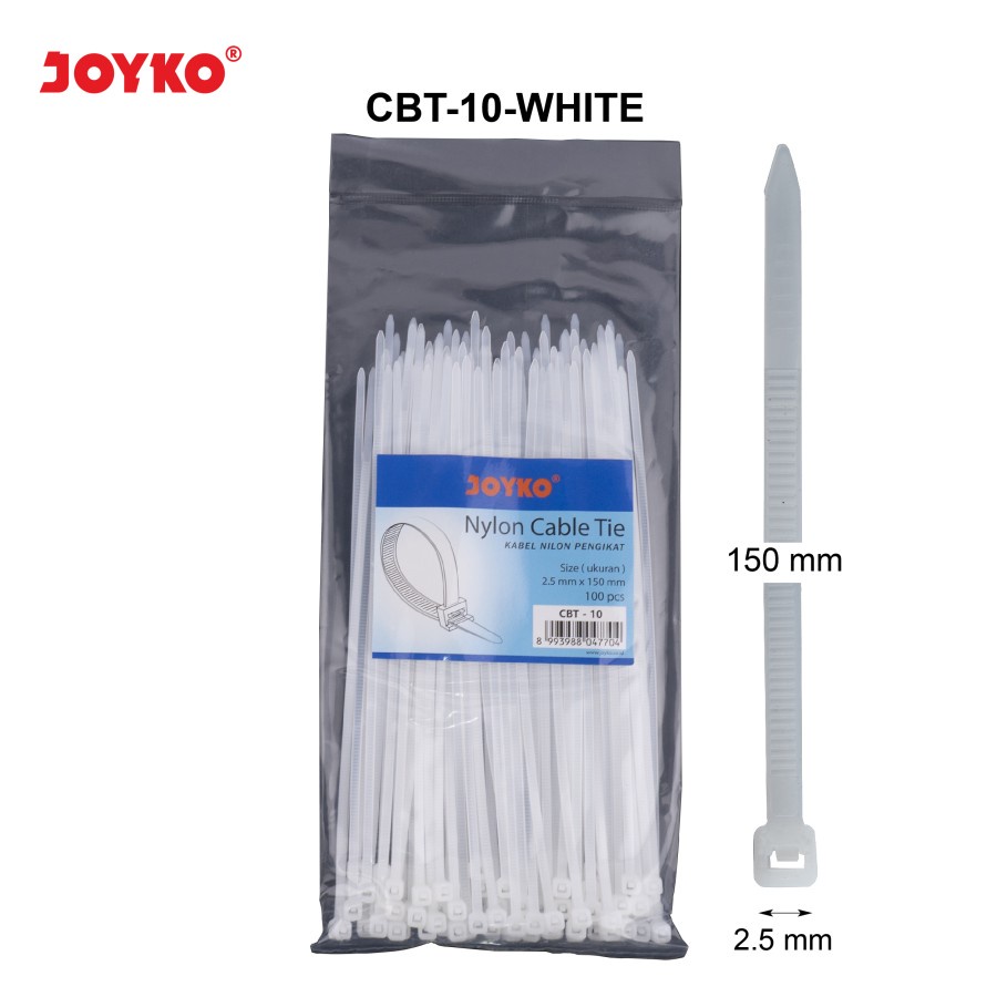 Nylon Cable Ties Joyko | Kabel Ties CBT-10 2.5mm x 150mm isi 100 PCS