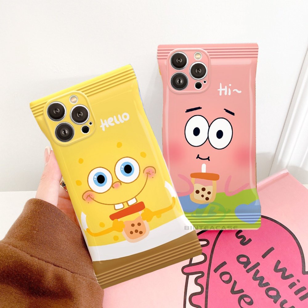 Soft Case TPU Motif Spongebob Milk Tea Untuk VIVO Y16 Y35 Y22 V25 Y15s Y01 Y21 Y33s Y20 Y21A Y12 Y12s Y15 V21e Y91C Y30 Y50