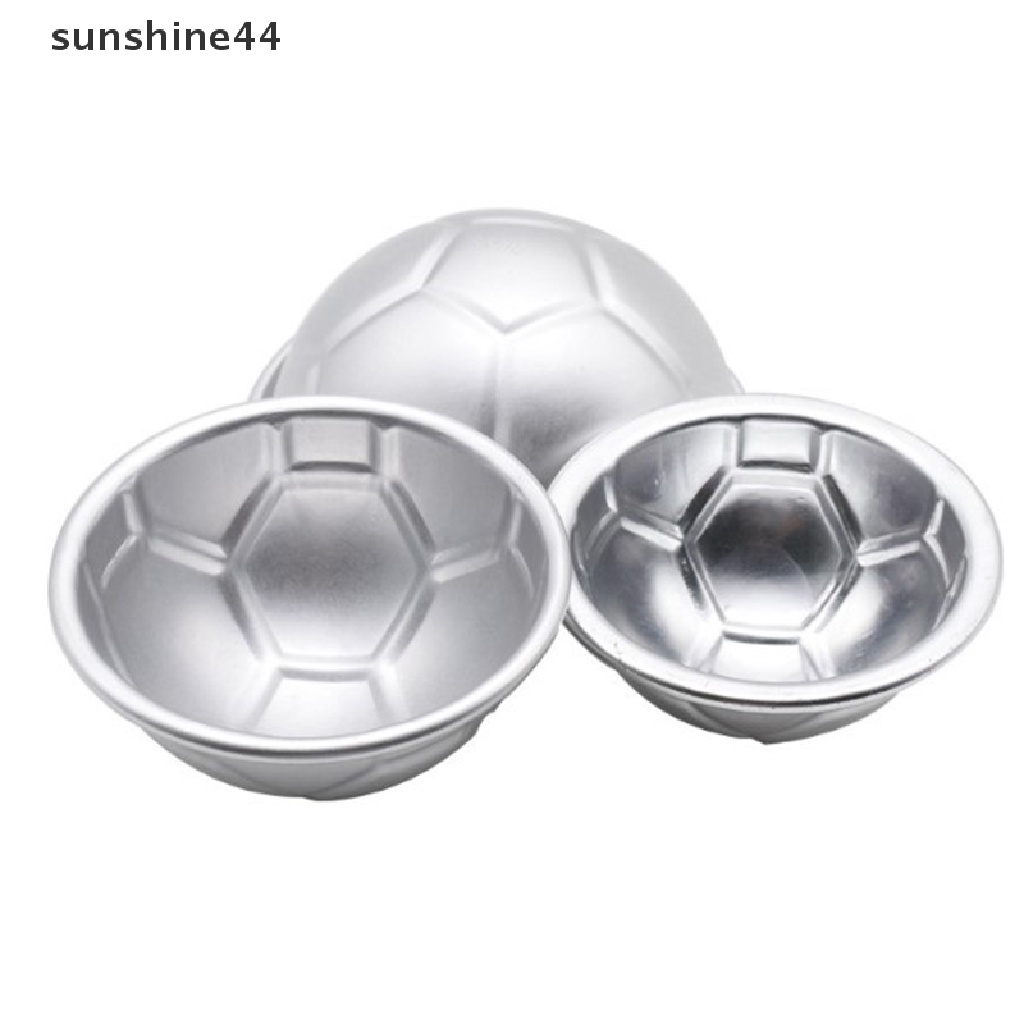 Sunshine Cetakan Kue Bentuk Bola Sepak 3D Bahan Aluminum 3 Ukuran