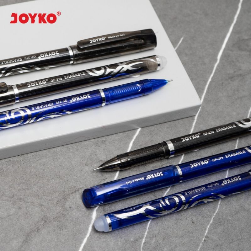 

JOYKO Erasable Gel Pen GP-279 SHOKYO Pena Jel Bisa Dihapus Warna Hitam dan Warna Biru Ecer 0.5 Mm