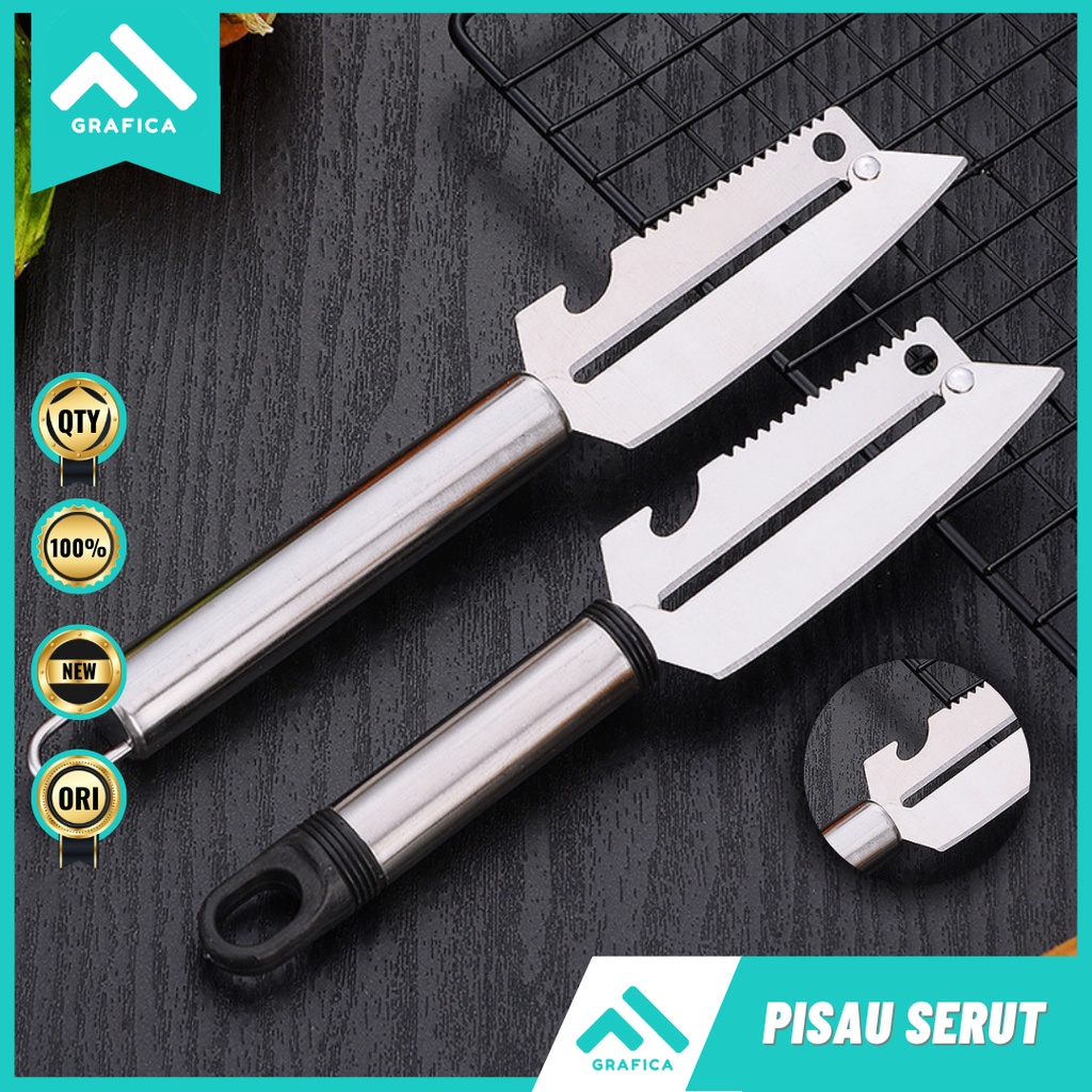 PISAU PEELER STAINLESS SERBAGUNA ANTI KARAT PENGUPAS KUPAS KULIT BUAH SAYUR KENTANG TIMUN WORTEL SIS