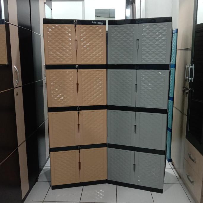 

LEMARI PAKAIAN PLASTIK 4 SUSUN KUNCI stock ready