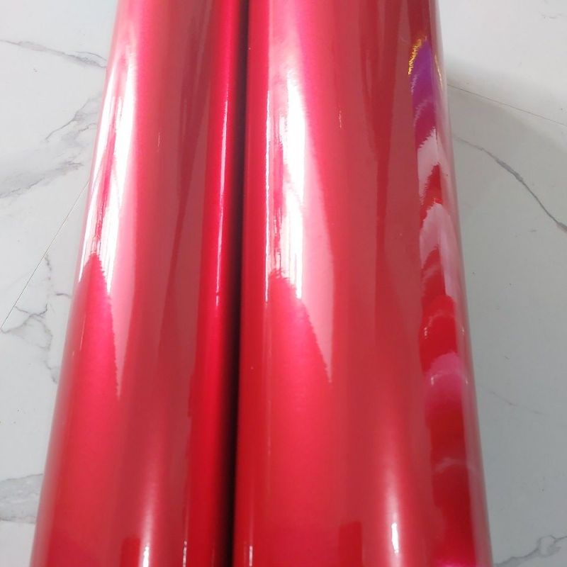 Skotlet metalik glosy merah lebar 50cm