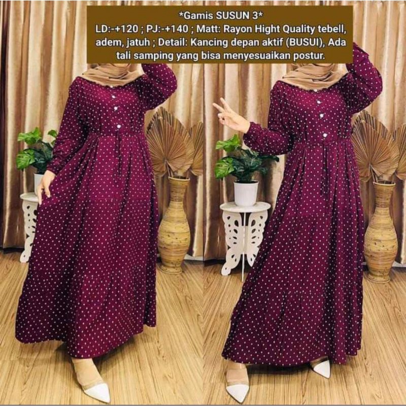 Gamis Canda 3 / Gamis Rayon Good Quality / Gamis Rayon BUSUI / Gamis Rayon Super / Gamis Rayon tali 