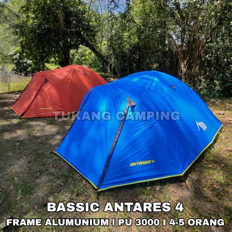 TENDA CAMPING 4 ORANG BASSIC ANTARES FRAME ALUMUNIUM DOUBEL LAYER / TENDA DOME 4 ORANG FRAME ALUMUNI