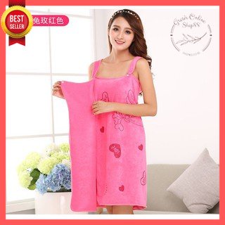 GOS -E203-  Handuk Baju Wearable Bath Towel Rabbit - Handuk Mandi Kimono Motif Kelinci - Handuk Kimono Import