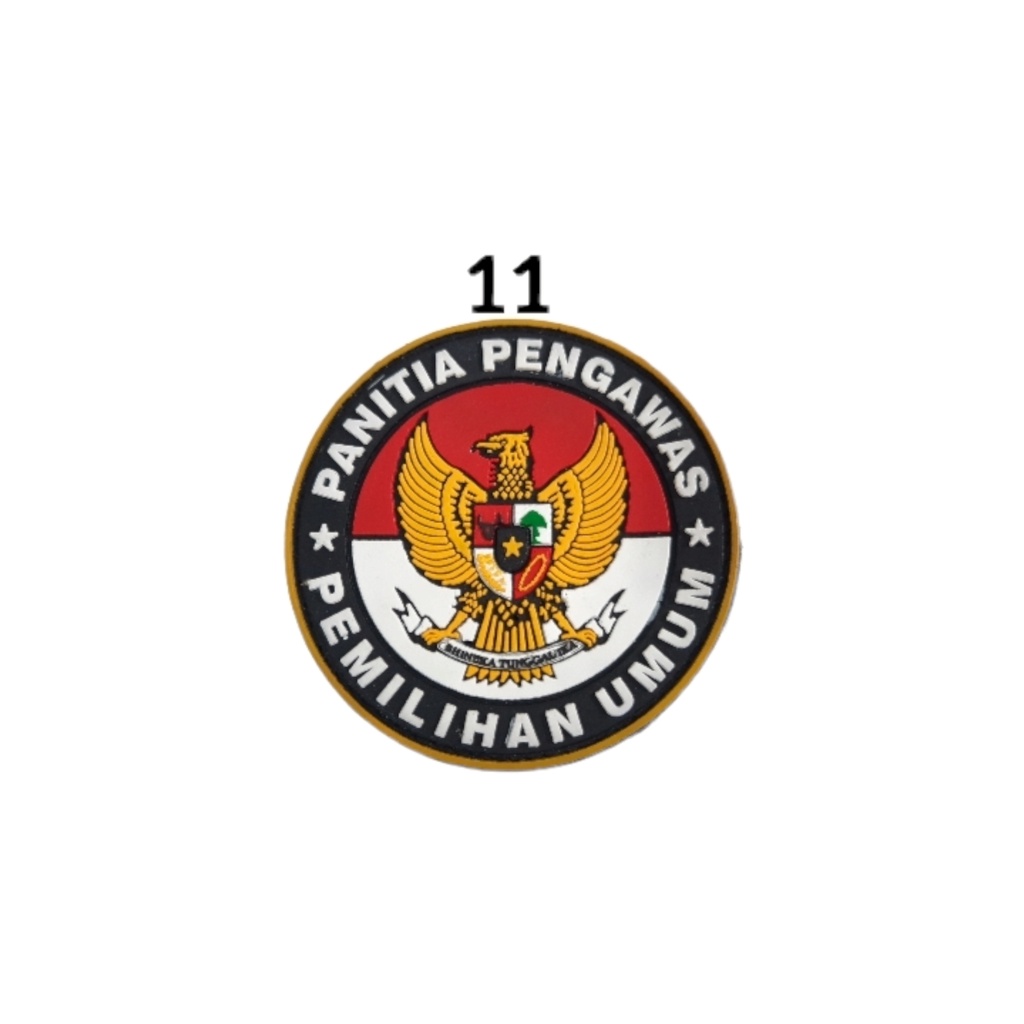 Patch Rubber Logo Kpu Pemilu, Bawaslu Panwaslu, PPS Panitia Pemilihan Suara, Bendera Indonesia