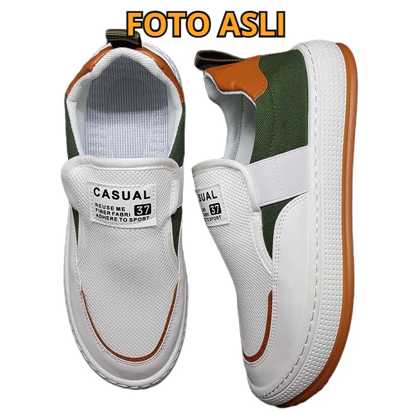 BEST SELLER 117070 SEPATU SLIP ON CASUAL PRIA IMPORT SPORTY NYAMAN DIPAKAI SIZE 39-43