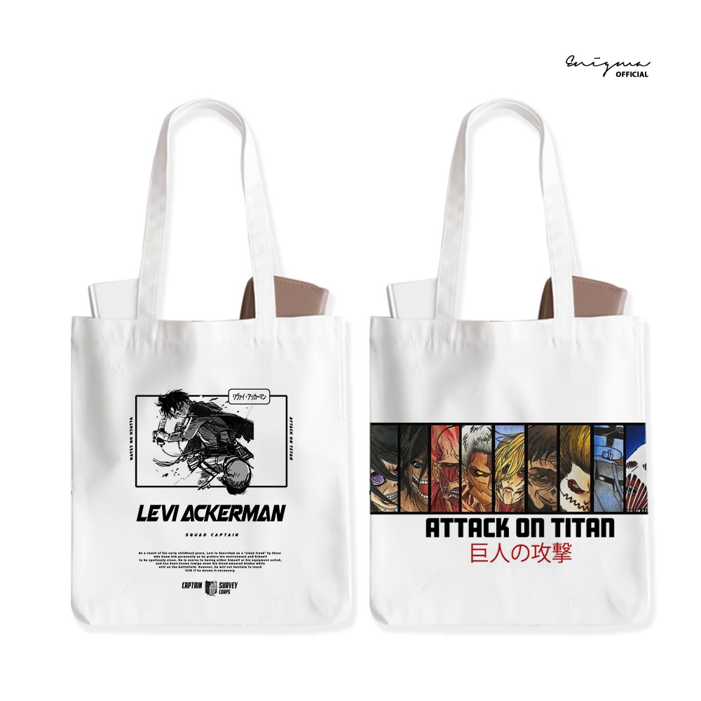 PROMO TOTEBAG ANIME ATTACK ON TITAN KANVAS TAS WANITA AESTHETIC ORIGINAL ENIGMA