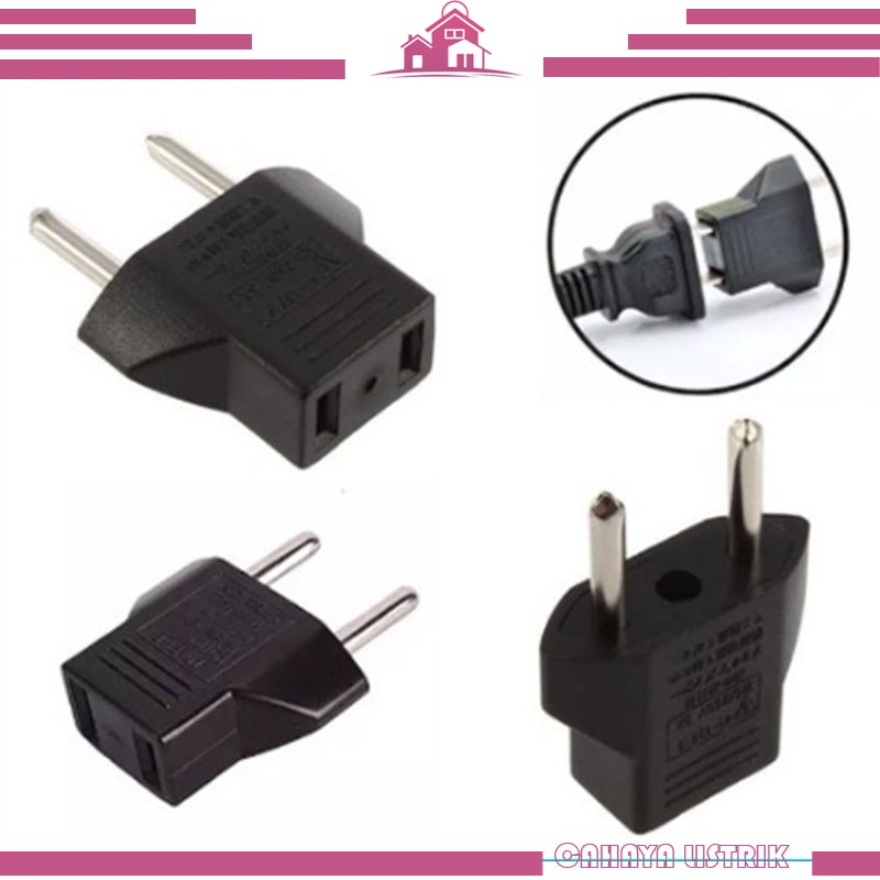 Over Steker /Adaptor Kepala Charger Colokan Over Steker Sambungan Listrik Gepeng Kingsun/Linux