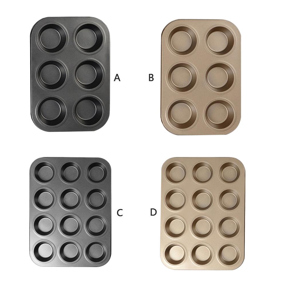 6per12gelas DIY Cupcake Baking Tray Tools Non/ -Stick Cetakan Egg Tary Baking Tray Dish Cetakan Kue Muffin Bulat Biscuit Pan Mould