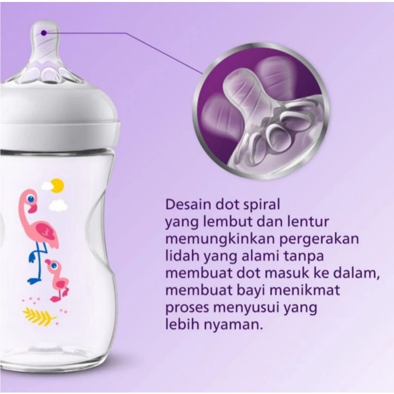 BOTOL Susu Avent Natural  260ml SCF 627 / 41 Flamingo