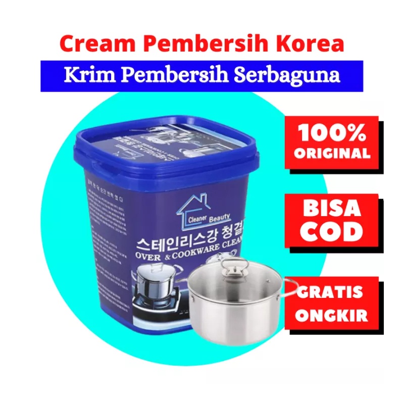 ( BISA COD ) PROMO KRIM PEMBERSIH PANCI DAN TEFLON NODA GOSONG STAINLESS SERBAGUNA / KOREAN CLEANER COOKWARE / PEMBERSIH KERAK PANCI / PEMBERSIH KERAK NODA 100% AMPUH ORIGINAL / KRIM PEMBERSIH KERAK / PEMBERSIH KARAT