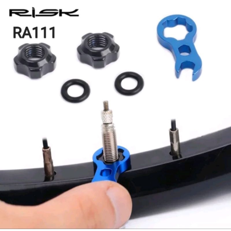 Risk Baut Mur Pentil Presta + Kunci Tool Valva Nut Presta Mur Pentil Kecil Sepeda Roadbike MTB Seli