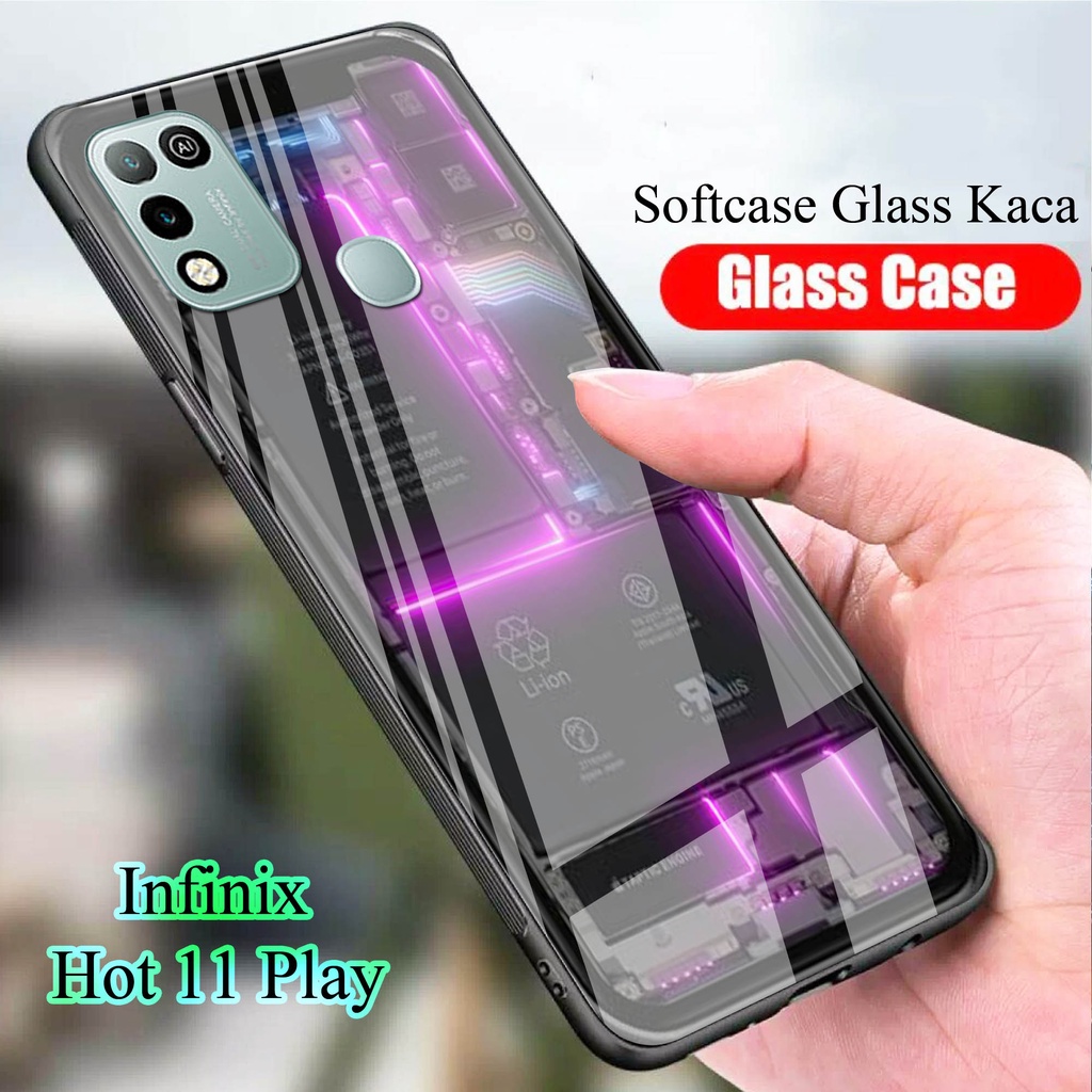 Softcase Glass Kaca for INFINIX HOT 11 PLAY - Case Handphone  INFINIX HOT 11 PLAY [T07]