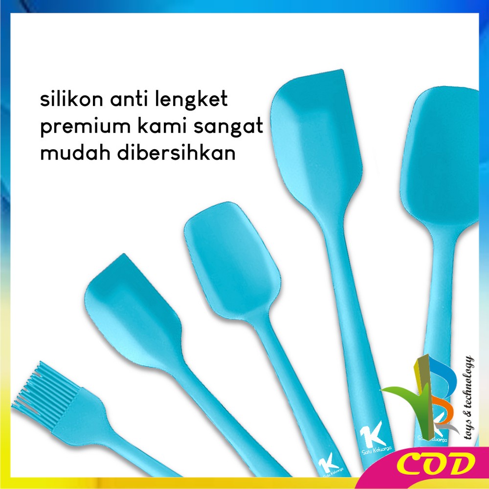 RB-C276 Spatula Silikon Tahan Panas Set 6IN1 Sutil Silicone Set Lengkap / Peralatan Dapur Kitchen Tool / Kitchen Utensil Set