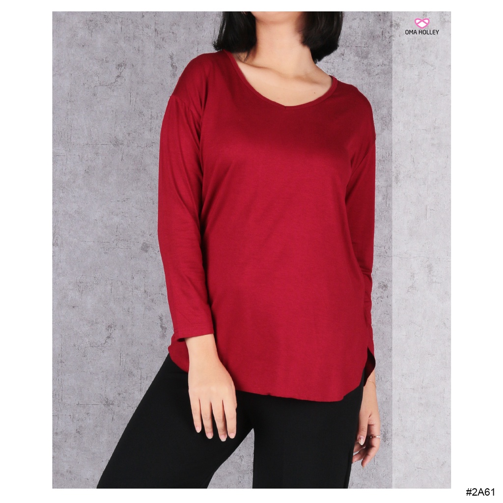 (COD) OH Fashion Blouse Zalica Oversize V-Neck Shirt All Size #2A61