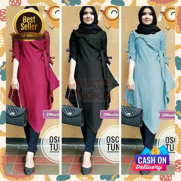 Tunik Jumbo Big Size Tunik Polos Wanitaa Tnik Panjang Full Kancing Bj Kerja Thunik Formal Bju Tonik 