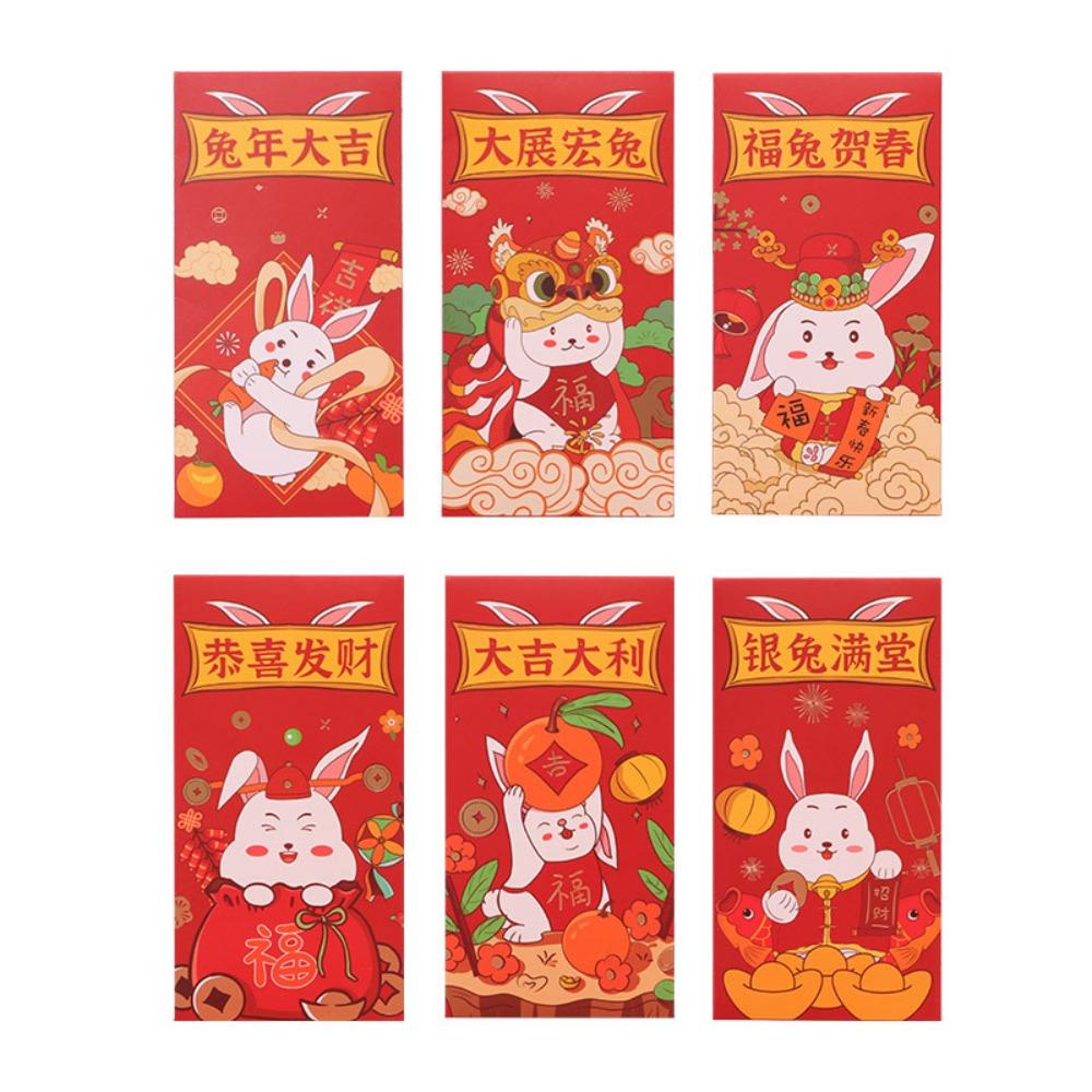 Top 6PCS Kelinci Amplop Merah CNY Spring Festival Ulang Tahun Hajatan Imlek