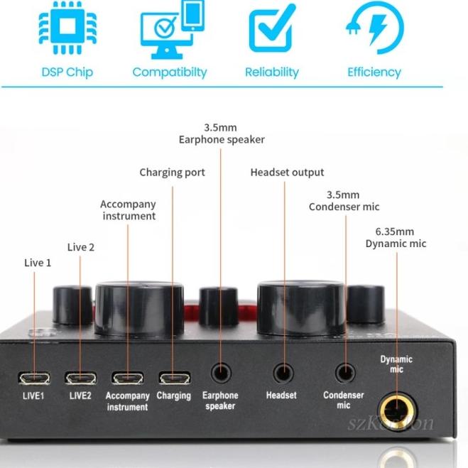 Sound Card V8 Mixer Bluetooth / Sound Card V8 Broadcast /Mixer V8 USB