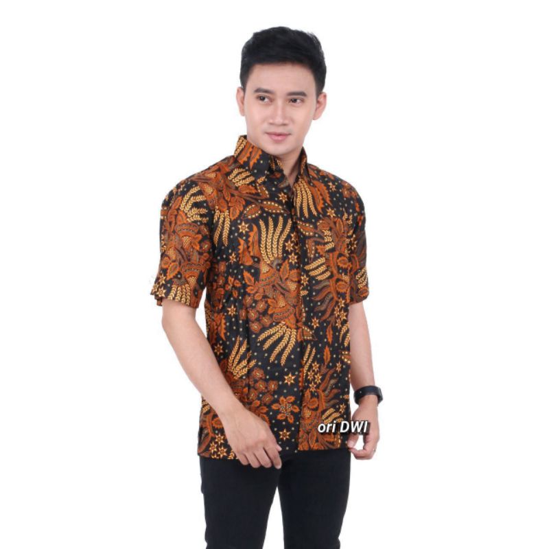 Kemeja Batik Pria Lengan Pendek Casual Termurah M L XL