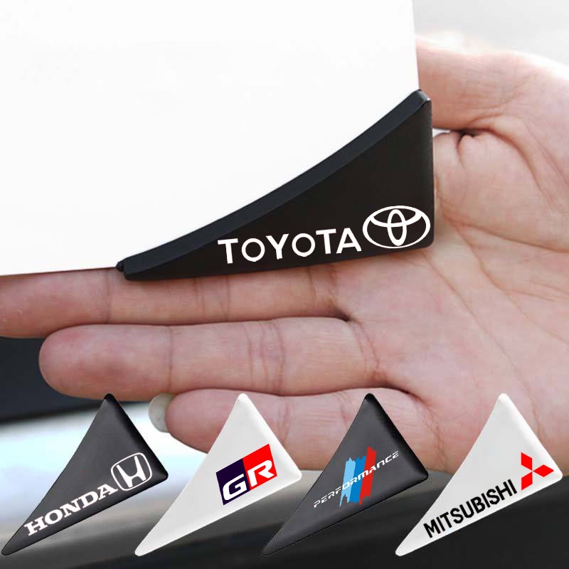 4pcs Stiker Pelindung Ujung Pintu Mobil Bahan Karet Silikon Tebal Anti Gores Untuk Toyota GR Honda Nissan Mazda Mitsubishi Suzuki BMW VW Hyundai KIA