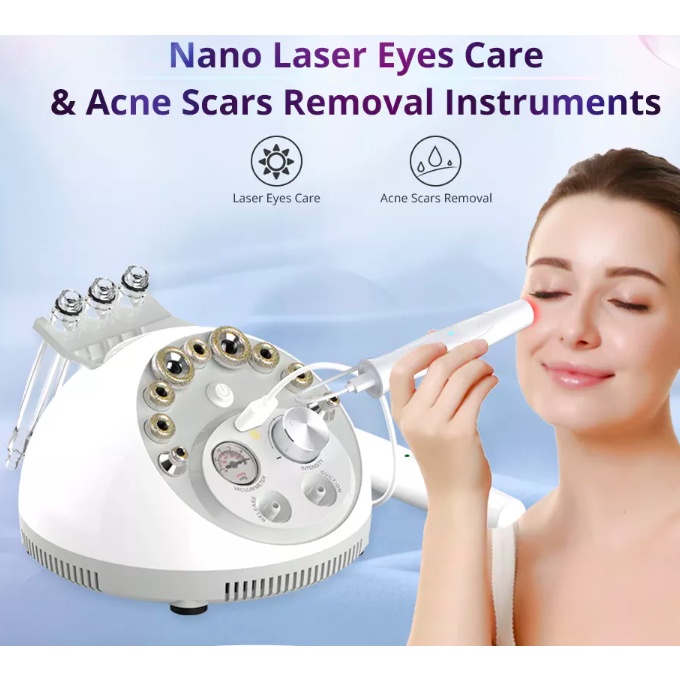 4 fungsi Microdermabrasion oxygen spray vacum komedo laser pijat mata Mikrodermabrasi Kulit Firming Peremajaan Mesin Kecantikan penyedot jerawat