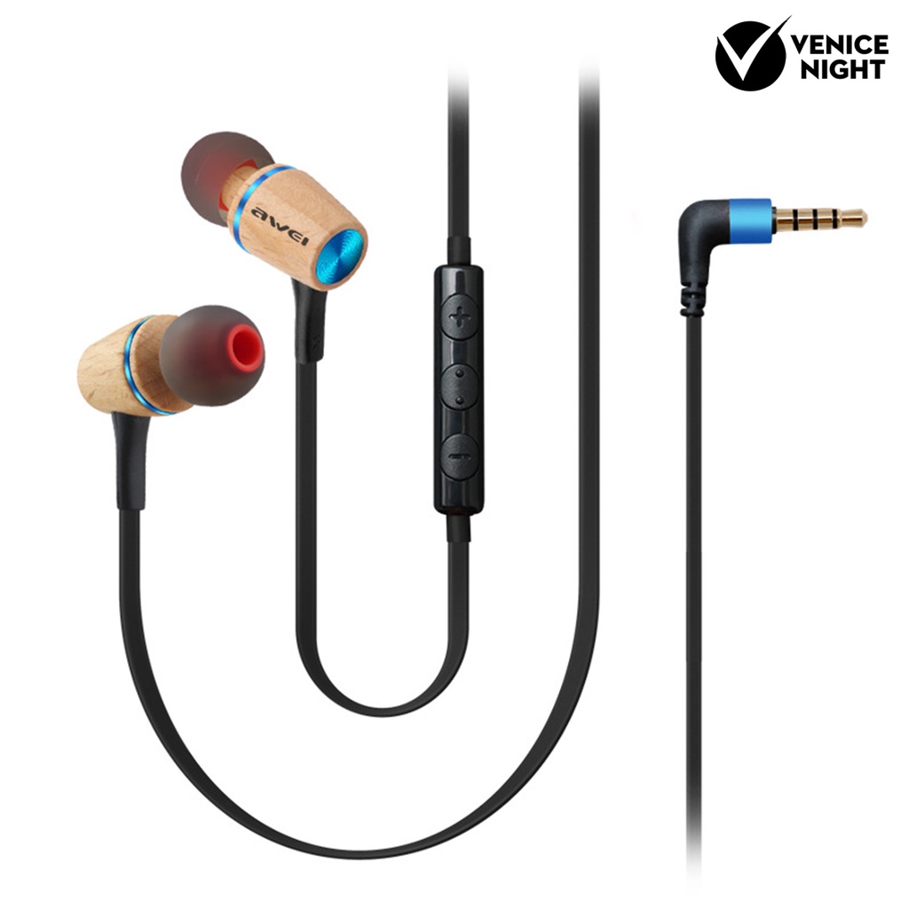 (VNEP) (Berkabel) ES-80TY Earphone In-ear Earphone Antarmuka TPE 3.5mm yang Nyaman untuk Ponsel