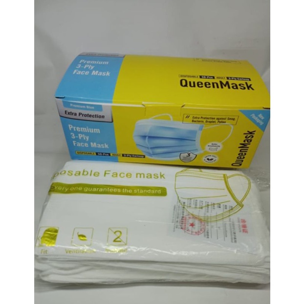 masker earloop 3ply 50pc premium QM