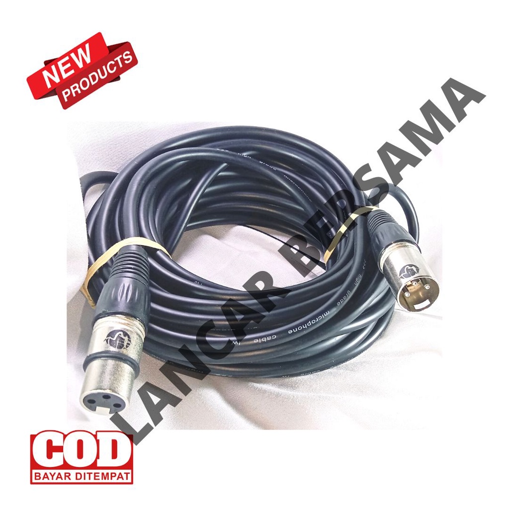 KABEL XLR MIC M/F OFC MICROPHONE HITAM/WARNA 5M,10M,15M