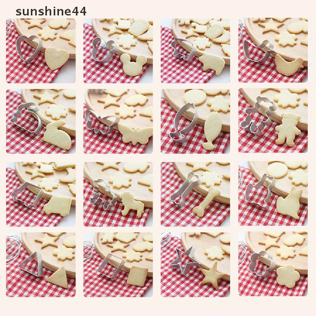 Sunshine 1PC Cetakan Pemotong Kue / Sandwich / Cookie Bentuk Kartun Bahan Aluminum Alloy