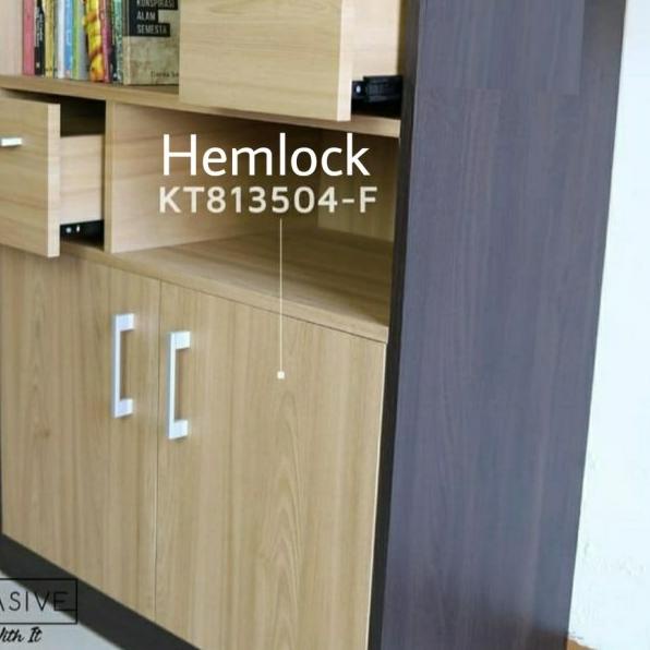 Kertasive motif kayu Deco PVC sheet stiker pelapis lemari/meja Hemlock