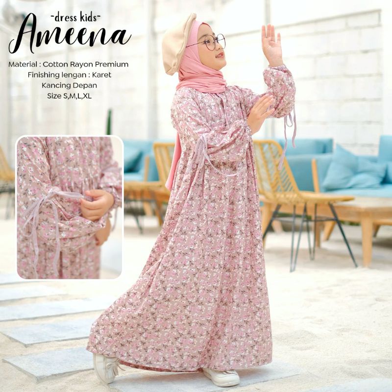 New-Gamis Anak/Homey Dress Anak-Homey Dress Ameena-Bahan Katun Rayon Premium-Busana Muslim Anak murah