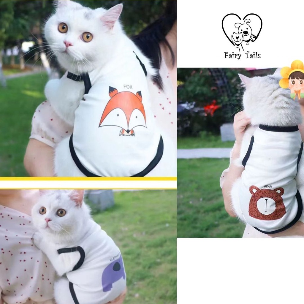 Baju Anjing Kucing / T-shirt Kaos Karakter Kartun Bahan Adem Nyaman Digunakan / Clothes Pakaian Anabul Fashion