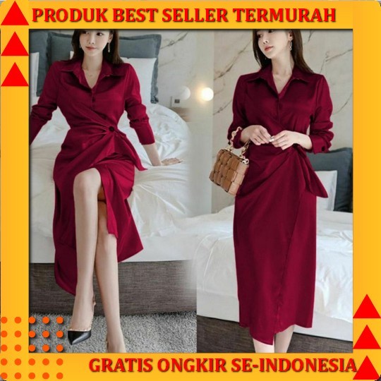 Dress Natal Wanita Terbaru Korea 2022 Jumbo Big Size Kondangan Remaja Aesthetic Korean Style Dress B
