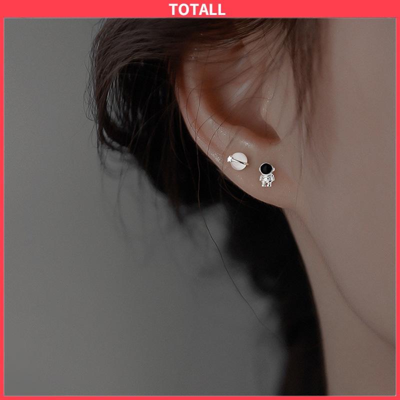 COD Anting Astronot anting Cahaya Desain Ceruk Wanita Anting Opal Asimetris Mewah-Totall