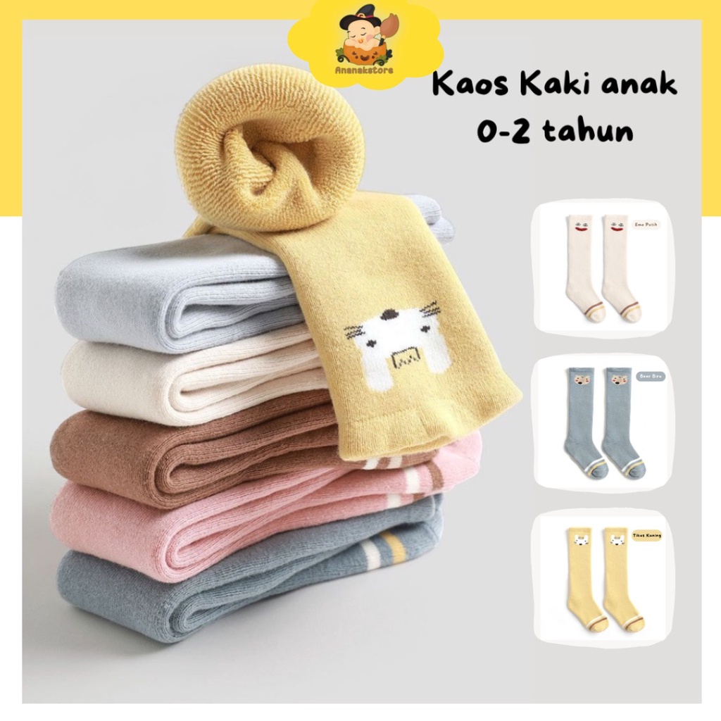 COD - kaos kaki Anak unisex usia 0-2 tahun Motif karakter warna warni lucu / kaos kaki bayi