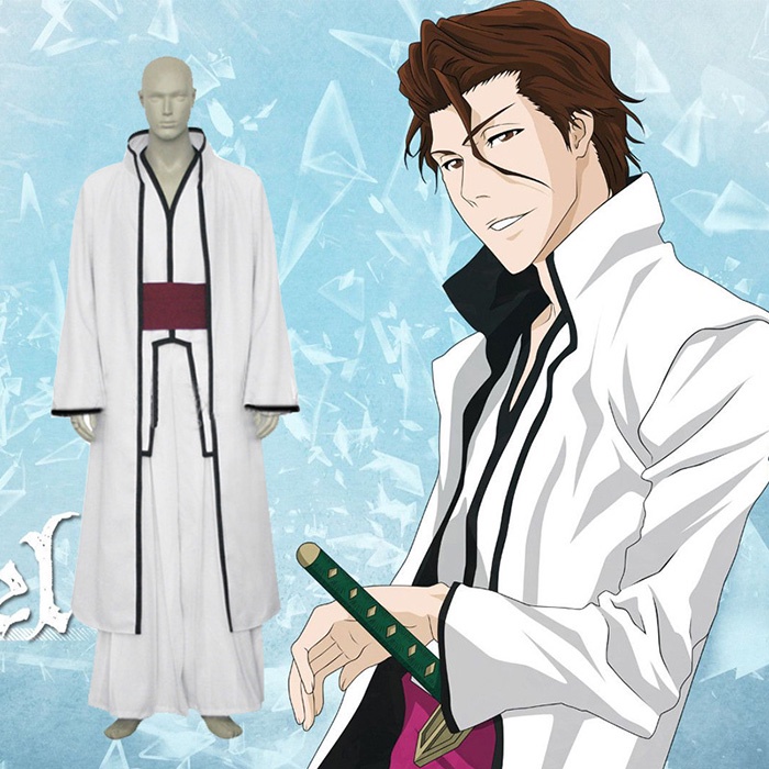 Bleach Sōsuke Aizen Anime Seragam Pakaian Cosplay Kostum yukata kimono