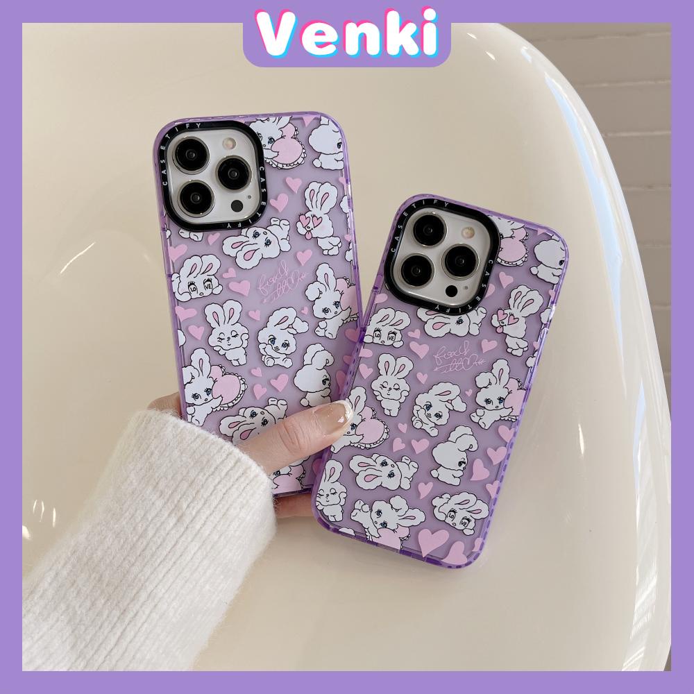 Case iPhone 14 Pro Max Thickened Silicone Soft Case Clear Purple Cute Bunny Shockproof Camera Protection Compatible For iPhone 13 12 11 Pro Max XR XS 6 6S 7 8 Plus