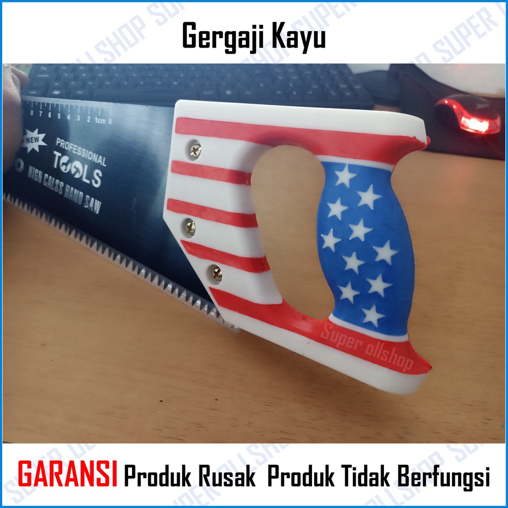 Gergaji Graji Kayu Gagang Fiber Lapis Karet Usa / Gergaji Kayu / Gergaji Gorok / Gergaji Potong Kayu