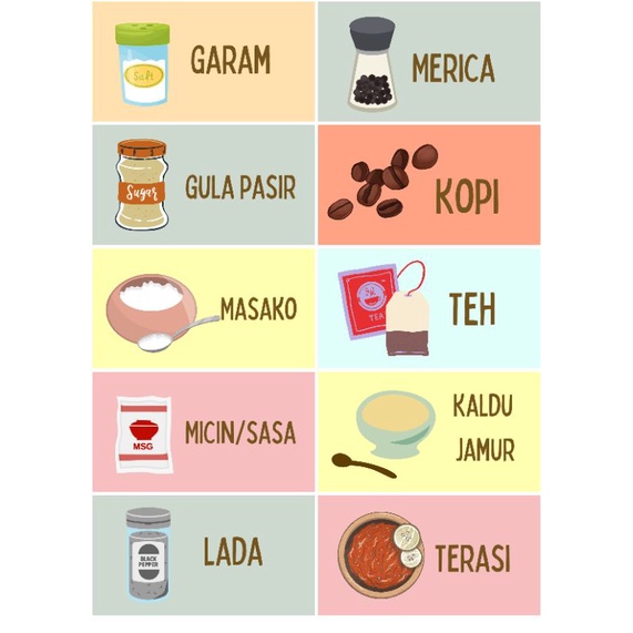 

stiker label nama bumbu dapur