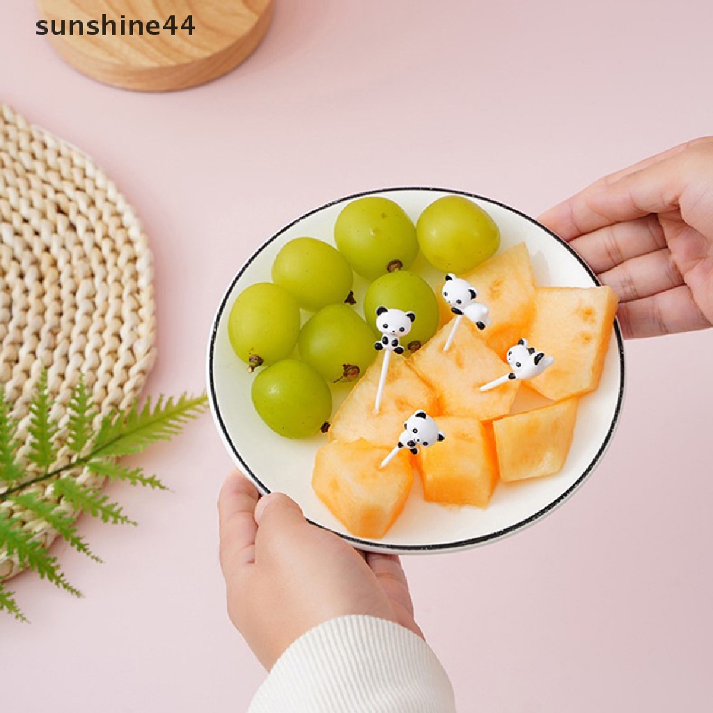 Sunshine 8pcs Garpu Buah Mini Desain Kartun Binatang Peternakan Untuk Anak Selection