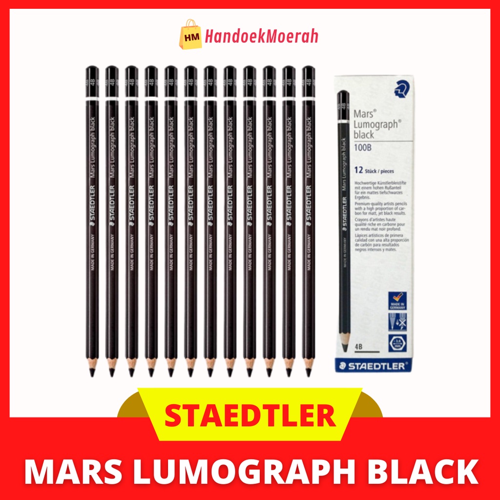 Staedtler Pencil Mars Lumograph 100 4B Black / Pensil 4B